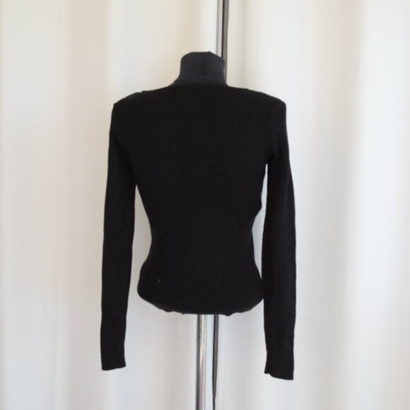 NWOT Dynamite Ribbed Sweater Black Sz M - Picture 4 of 8